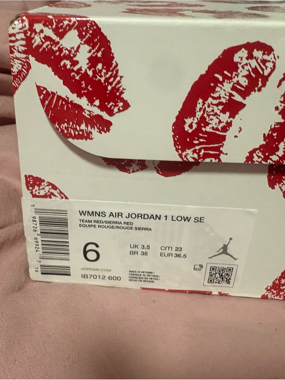 Jordan Women's Low-Top Sneaker in Maroon with Bright Red Swoosh - Picture 9 of 9